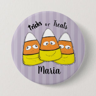 Badge Rond 7,6 Cm Bonbon de maïs d'Halloween souriant