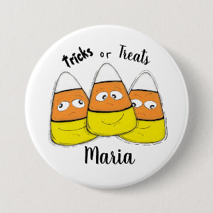 Badge Rond 7,6 Cm Bonbon de maïs d'Halloween souriant bouton