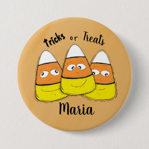 Badge Rond 7,6 Cm Bonbon de maïs d'Halloween souriant bouton