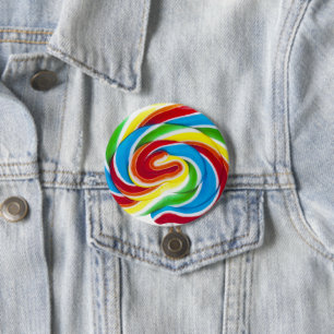 Badge Rond 7,6 Cm Bonbon sucré couleur mignon Rainbow Lollipop