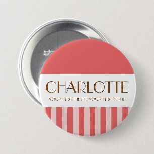 Badge Rond 7,6 Cm Bonbons colorés Couleur vive Trendy Moderne Stripe