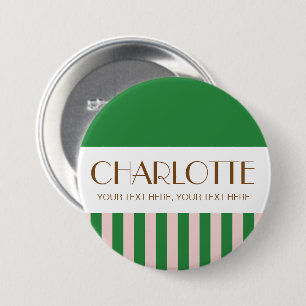 Badge Rond 7,6 Cm Bonbons colorés Couleur vive Trendy Moderne Stripe