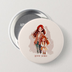 Badge Rond 7,6 Cm Bond adorable maman et fille (12)