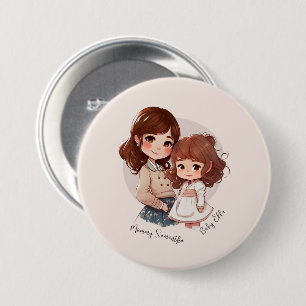 Badge Rond 7,6 Cm Bond adorable maman et fille (4)