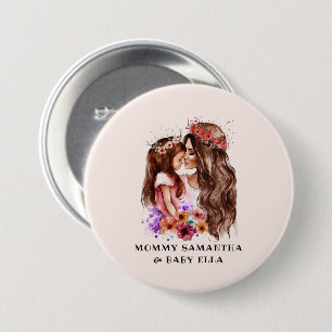 Badge Rond 7,6 Cm Bond adorable maman et fille (6)