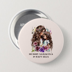 Badge Rond 7,6 Cm Bond adorable maman et fille (7)