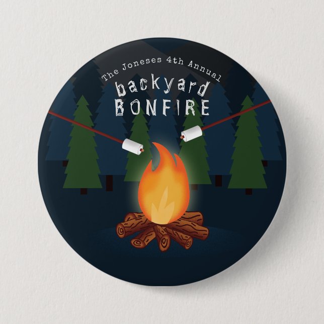 Badge Rond 7,6 Cm Bonfire Party (Devant)