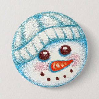 Badge Rond 7,6 Cm Bonhomme de neige Bouton