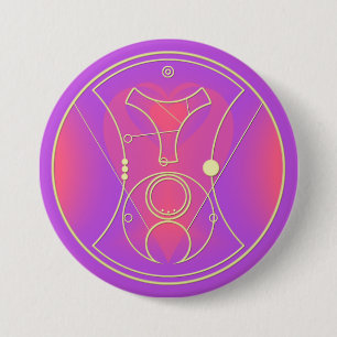 Badge Rond 7,6 Cm Bonjour, ma chérie ! Coeurs rose et lavande