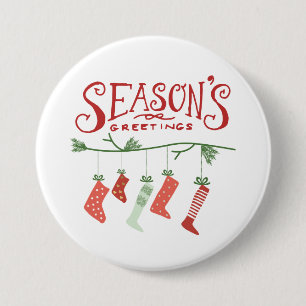 Badge Rond 7,6 Cm Bonnes Fêtes et objets de Noël
