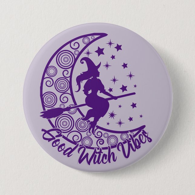 Badge Rond 7,6 Cm Bonnes Vibes sorcières (Devant)