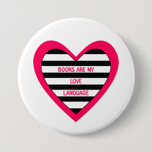 Badge Rond 7,6 Cm Books Love