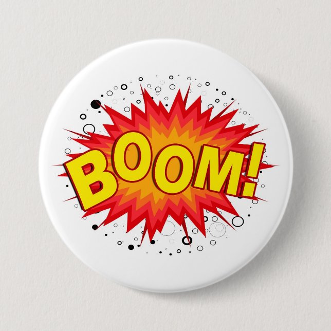 Badge Rond 7,6 Cm Boom ! (Devant)