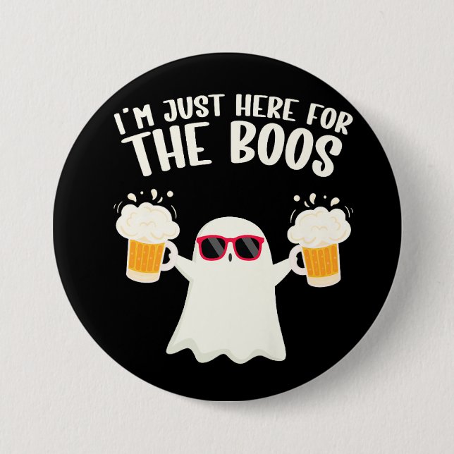 Badge Rond 7,6 Cm Boos Beer Tipsy Ghost Adultes (Devant)