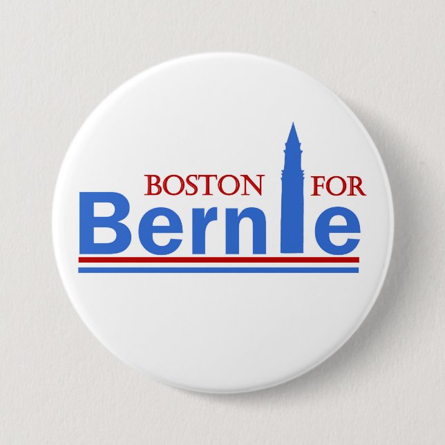 Badge Rond 7,6 Cm Boston pour Bernie (Devant)