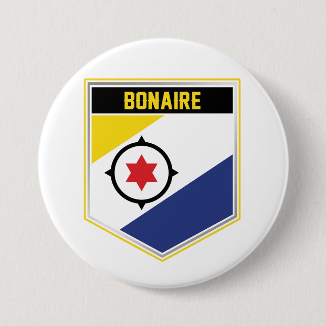 Badge Rond 7,6 Cm Bouclier indicateur Bonaire (Devant)