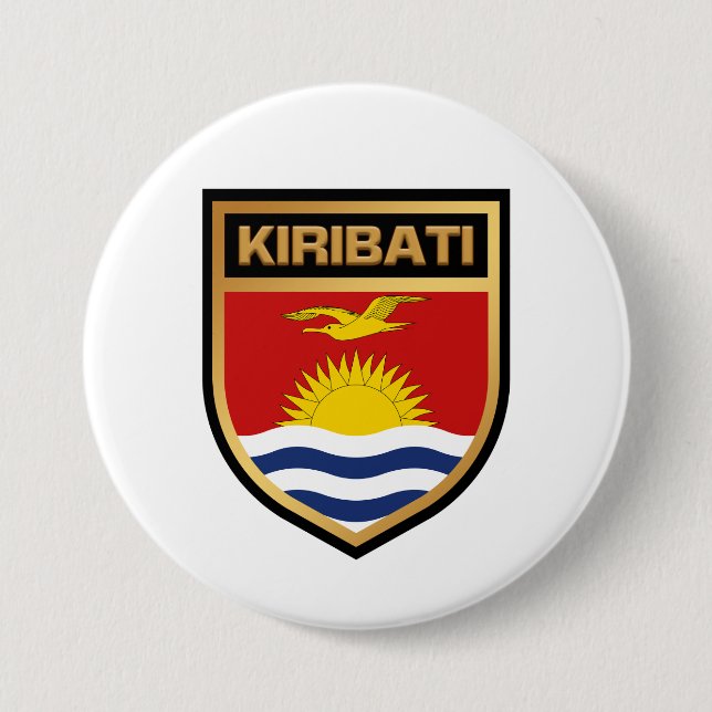 Badge Rond 7,6 Cm Bouclier indicateur Kiribati (Devant)