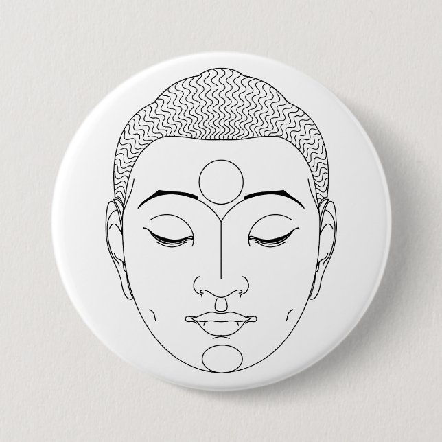 Badge Rond 7,6 Cm Bouddha (Devant)