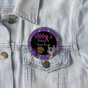 Badge Rond 7,6 Cm Boulangerie Blueberry Muffin Boucle Chat Boulanger