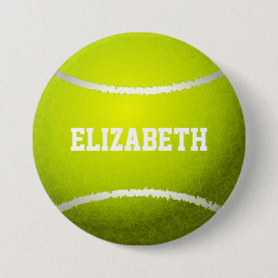 Badge Rond 7,6 Cm Boule de tennis Jaune Personnalisée