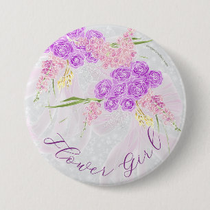 Badge Rond 7,6 Cm Bouquet de rubans rose transparent Coquette FG