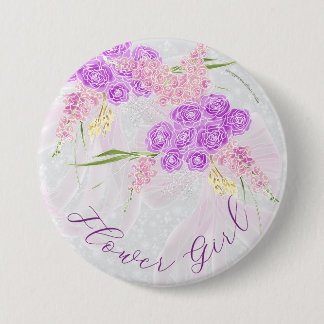 Badge Rond 7,6 Cm Bouquet de rubans rose transparent Coquette FG