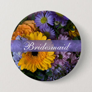 Badge Rond 7,6 Cm Bouquet d'été • Bouton de mariage