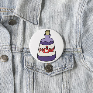 Badge Rond 7,6 Cm Bouteille Violette De Poison