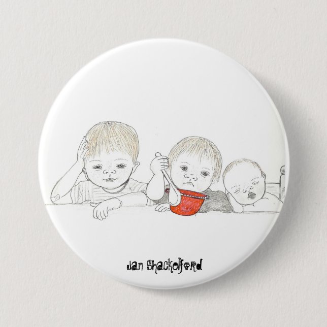 Badge Rond 7,6 Cm Bouton #07 de bébé de janv. Shackelford (Devant)