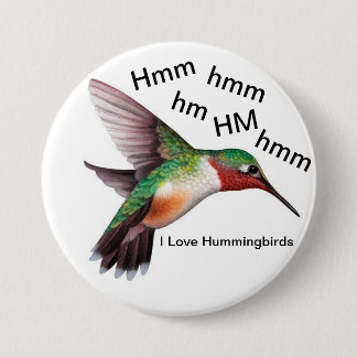Badge Rond 7,6 Cm Bouton 3" de colibri rond