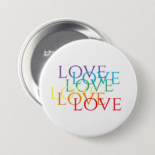 BADGE ROND 7,6 CM BOUTON À ÉPINGLE ARC-EN-CIEL AMOUR