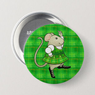 BADGE ROND 7,6 CM BOUTON À ÉPINGLE RONDE SOURIS JIG IRLANDAIS