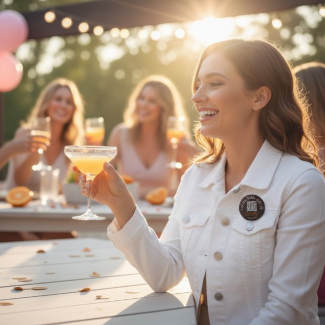 Badge Rond 7,6 Cm Bouton Acheter l'Épouse à boire Code QR (Créateur téléchargé)