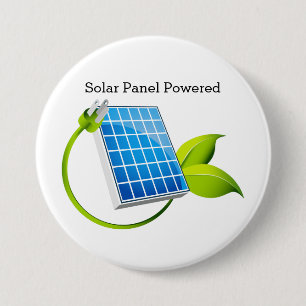 Badge Rond 7,6 Cm Bouton actionné de panneau solaire