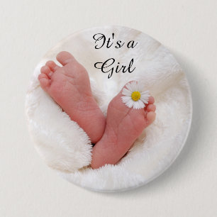 Badge Rond 7,6 Cm Bouton adorable "C'est une fille"