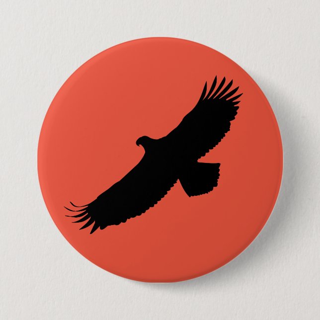 Badge Rond 7,6 Cm Bouton American Eagle rouge - Couleur personnalisé (Devant)