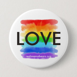 Badge Rond 7,6 Cm Bouton Amour arc-en-ciel