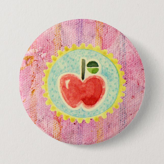 Badge Rond 7,6 Cm Bouton Apple (Devant)