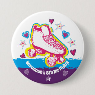 Badge Rond 7,6 Cm Bouton arrière de l'annee de la fête du Roller Ska
