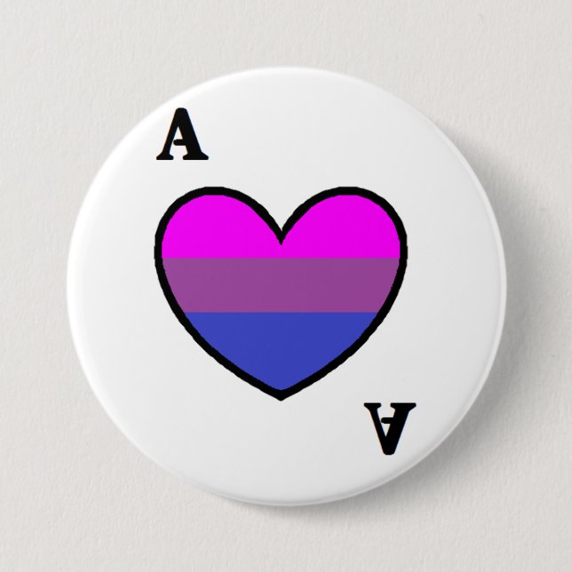 Badge Rond 7,6 Cm Bouton asexuel d'as de Biromantic (Devant)