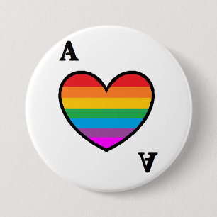 Badge Rond 7,6 Cm bouton asexuel homoromantic d'as