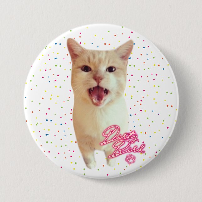 Badge Rond 7,6 Cm Bouton auto-graphié d'oiseau sale (Devant)