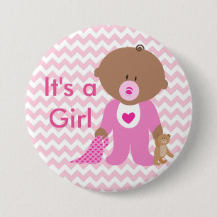 Badge Rond 7,6 Cm Bouton Baby shower "C'est une fille"