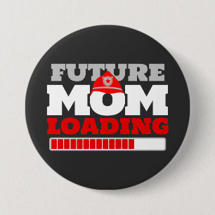 Badge Rond 7,6 Cm Bouton Baby shower Chargement de la maman du pompi