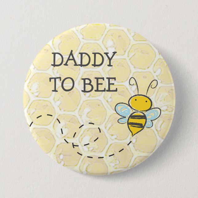 Badge Rond 7,6 Cm Bouton Baby shower papa to Be Bumblebee (Devant)