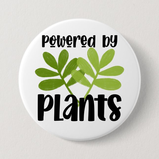 Badge Rond 7,6 Cm Bouton basé sur les plantes vegan (Devant)