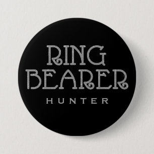 Badge Rond 7,6 Cm Bouton Bearer Argent Faux Nom de la Parties scinti