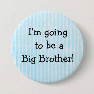 Badge Rond 7,6 Cm Bouton "Big Brother" Bleu Faire-part de naissance