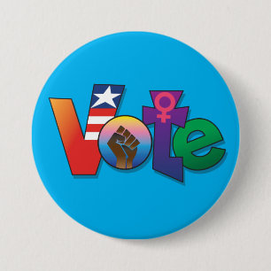 Badge Rond 7,6 Cm Bouton Bleu 'Ton Vote, Ta Voix'