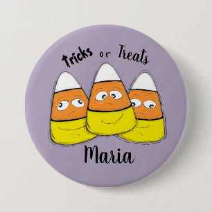 Badge Rond 7,6 Cm Bouton bonbon de maïs d'Halloween souriant